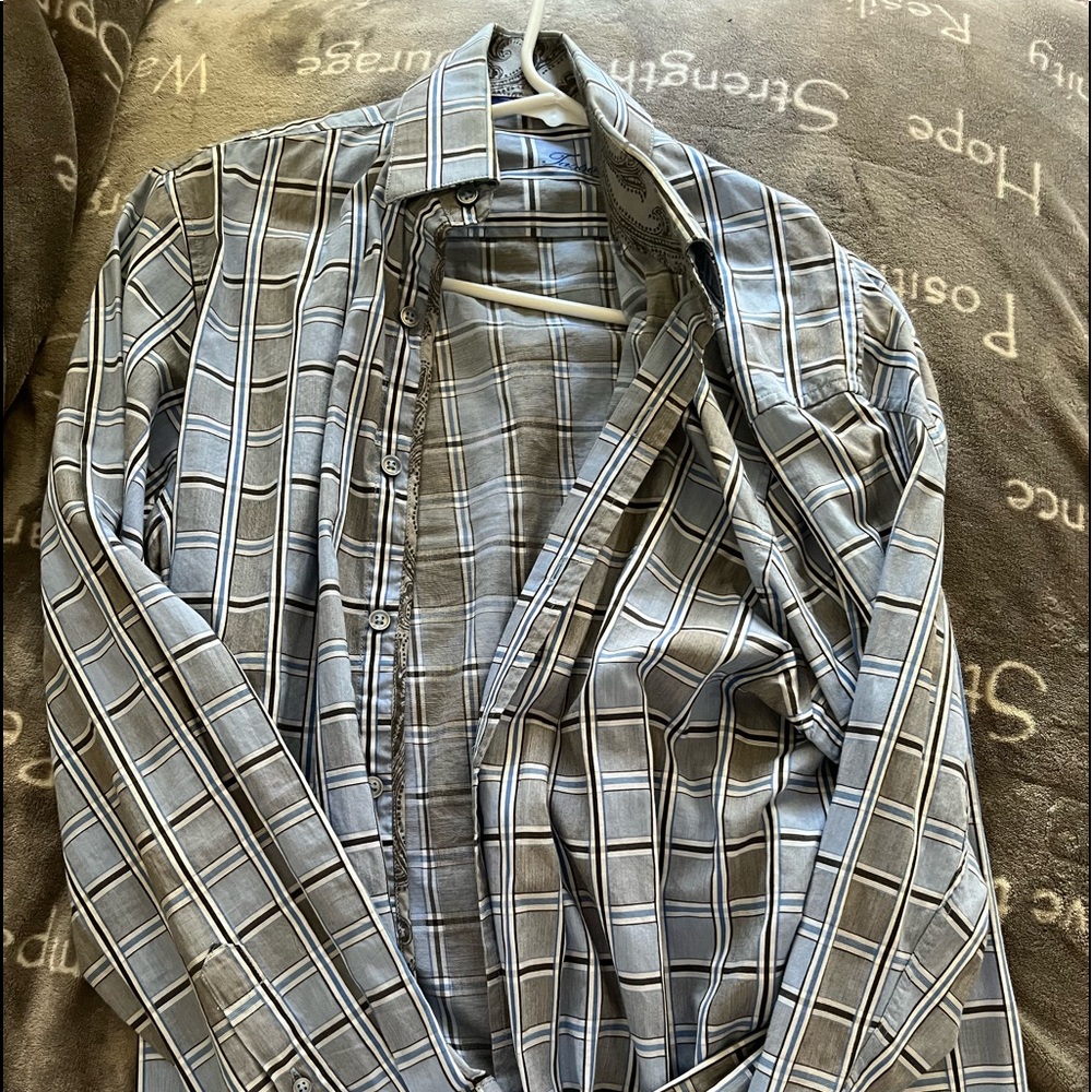 Tasso Elba Flannel Shirt Large Mens Casual